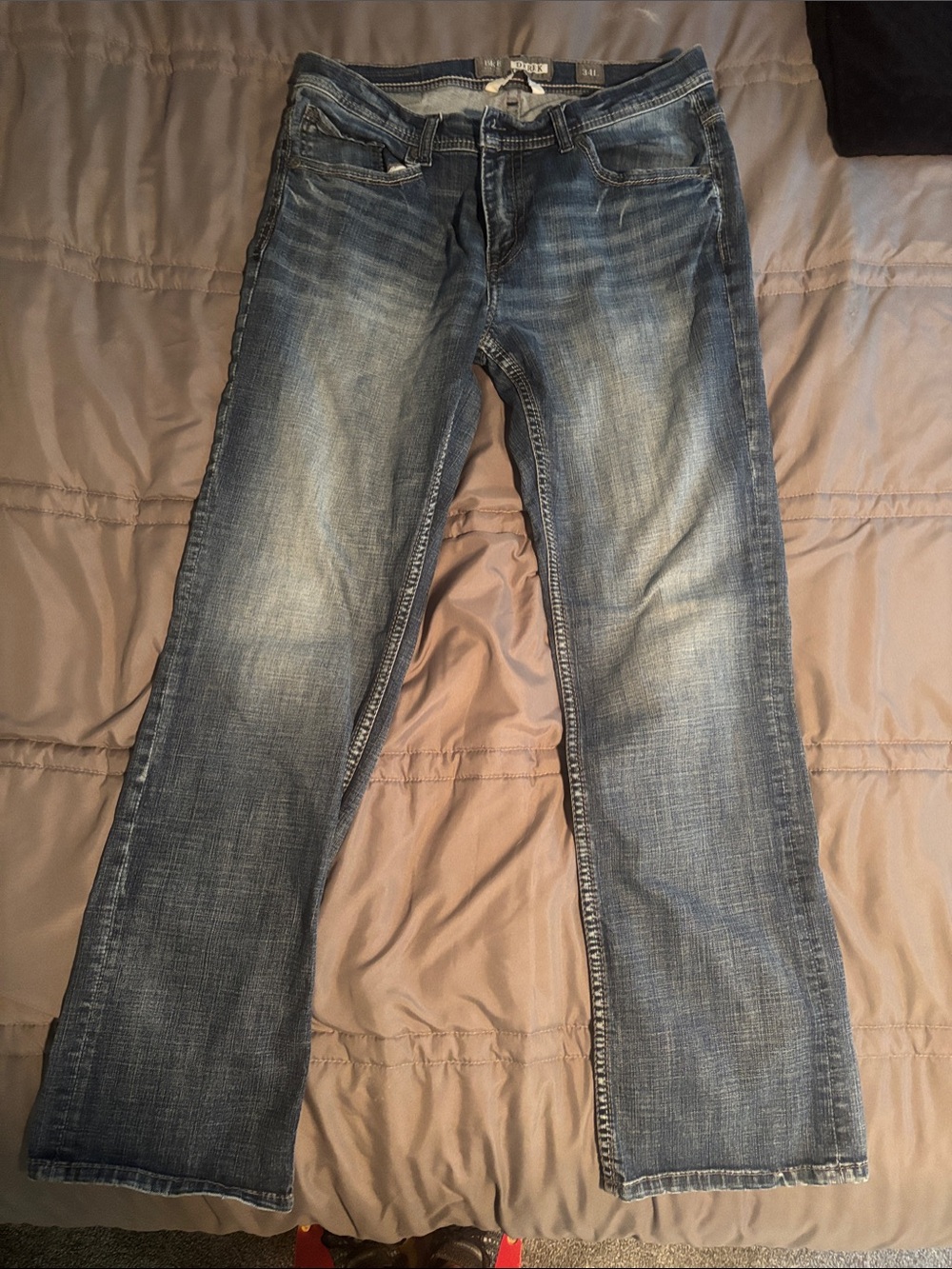BKE Derek Bootleg Jeans in Dark Blue Wash